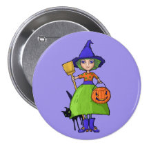 Little Witch purple Button
