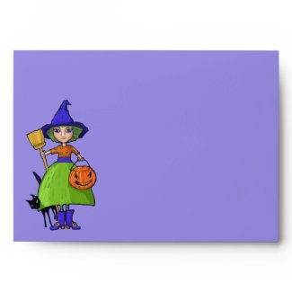 Little Witch purple Card Envelope envelope