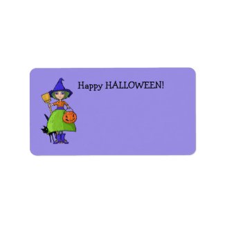 Little Witch purple Gift Tag label