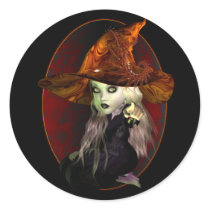 Little Witch Round Stickers