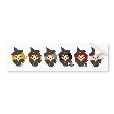 Little witches bumper stickers by Nushka