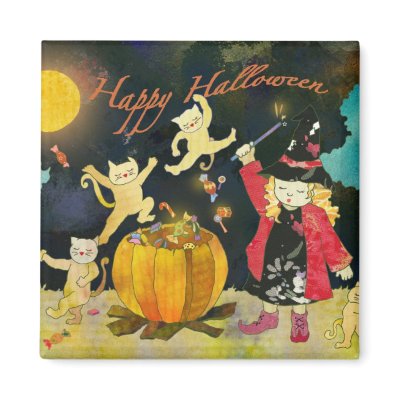 Little Witch's Magic Cauldron: Halloween Magnet by daphne1024
