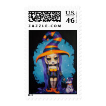 Little Witchy Gothic US Postage Stamp