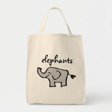 little wobblies elephants tote bag