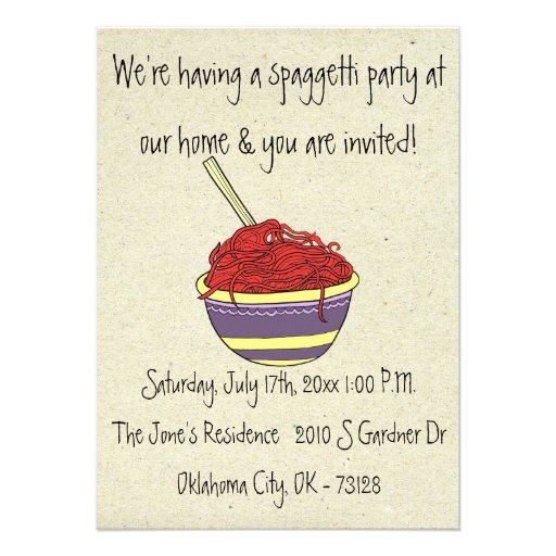 little wobblies spagetti party invitations