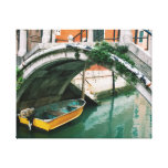 Little Yellow Boat Lost in Venice Canvas Print