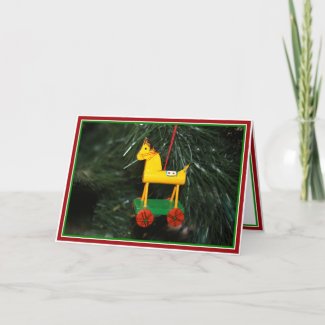 Little Yellow Pony Ornament card