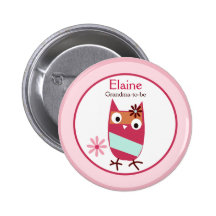 Little Zutano Owls NAME TAG Custom Button