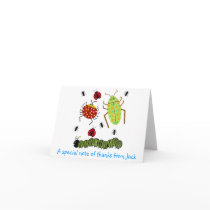 Littlebeane Bugs Insects  Ladybug Ant Caterpillar Greeting Card