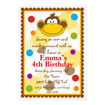 Littlebeane Monkey Invitations
