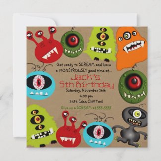 LittleBeane Monsters Invitation