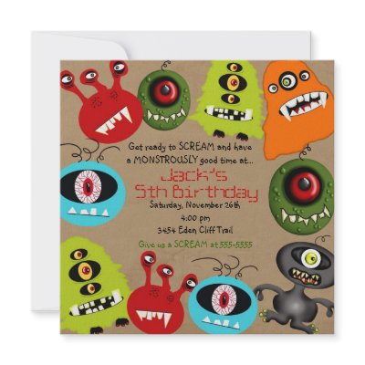 LittleBeane Monsters Invitation (10-pack)