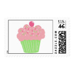 Littlebeane Pink and green Cupcake Postage Stamps stamp