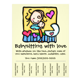 LittleGirlie Babysitting custom tear-sheet flyer