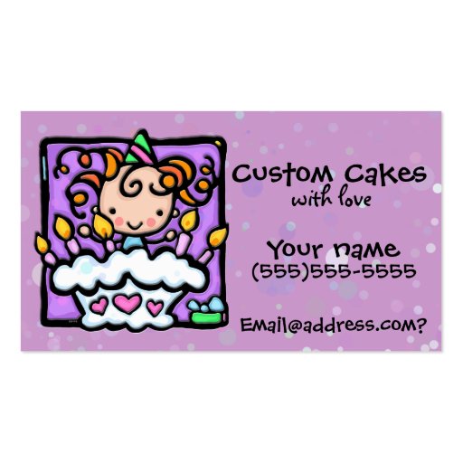 LITTLEGIRLIE Cake decorating Custom card Business Card Templates (front side)