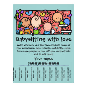 LittleGirlie Child care custom tear-sheet flyer