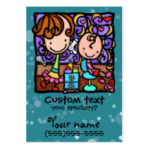 LittleGirlie has a Beauty Salon TEAL business card