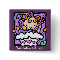 LittleGirlie has a party! Pinback Buttons