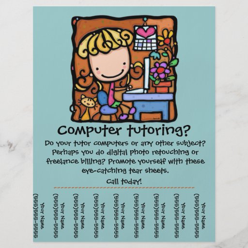 LittleGirlie is a computer tutor! Customize it Personalized Flyer