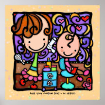 LittleGirlie loves her Hair Salon TAN custom art Poster