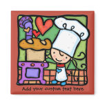 LittleGirlie loves to bake bread DK RUST Magnet