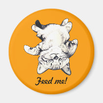 LittlePixyBoots - "Feed Me" Cat orange magnets