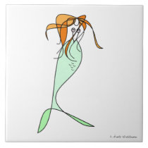 Littlest Mermaid Ceramic Tile