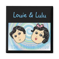 littletwins, Louie & Lulu magnets by jenniekurono littletwins, Louie & Lulu magnets