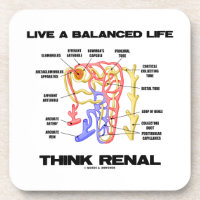 Live A Balanced Life Think Renal (Nephron) Coasters