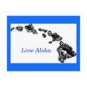 Live Aloha hawaiian islands postcards