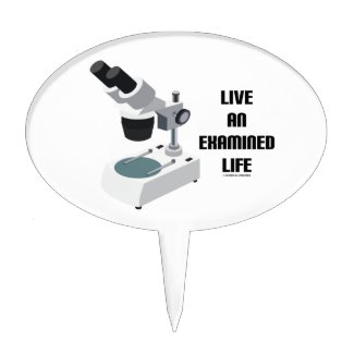 Live An Examined Life (Microscope) Cake Picks