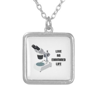 Live An Examined Life (Microscope) Necklace