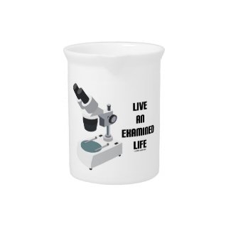 Live An Examined Life (Microscope) Pitcher