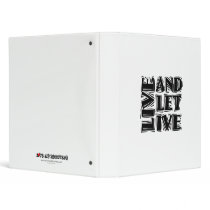 Live and Let Live Vinyl Binder