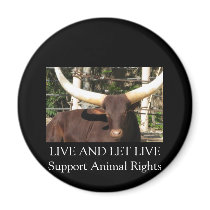LIVE AND LET LIVE SUPPORT ANIMAL RIGHTS MAGNET