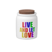 Live and Let Love gay rainbow Candy Dishes
