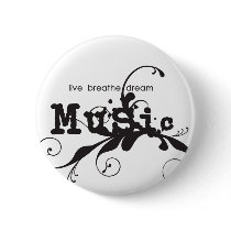 Live, Breathe, Dream Music Buttons