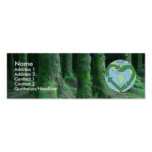 Live Earth Friendly Business Card Templates (front side)