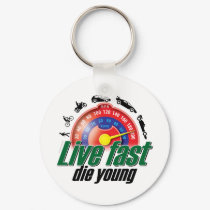 Live Fast Die Young keychains