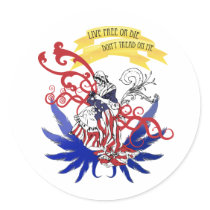Live Free - Independence Day Round Stickers