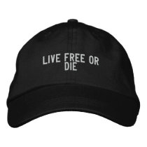 live free or die embroidered hats