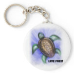 Live Free Turtle Keychain
