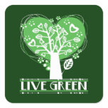 Live Green Abstract Tree Stickers