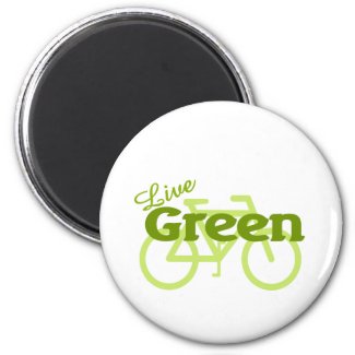 live green bike magnet
