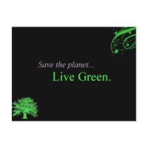 Live Green Business Event Invitation postcards