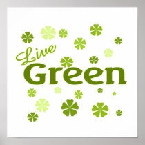 live green flowers posters