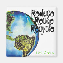Live Green Fridge Magnet