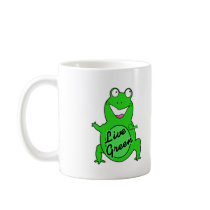 Live Green Froggie mugs by holidaytime Live Green Froggie mugs