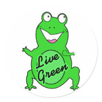 Live Green Froggie stickers by holidaytime Live Green Froggie stickers