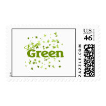 live green leaves postage stamps